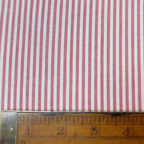 Chambray Cotton - Red - Stripe