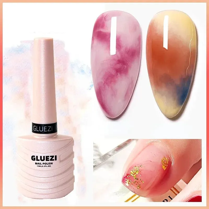 Clear UV Gradient Blossom Gel Nail Polish Blossoming Smook Effect Watercolor Nail Gel Soak off Functional Nail Gel 15ml