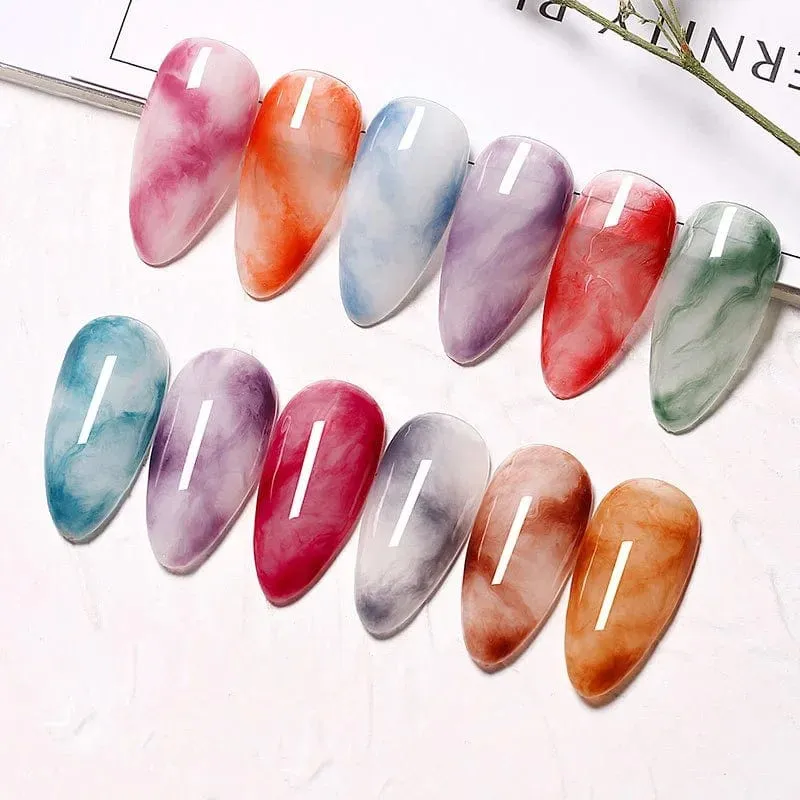 Clear UV Gradient Blossom Gel Nail Polish Blossoming Smook Effect Watercolor Nail Gel Soak off Functional Nail Gel 15ml