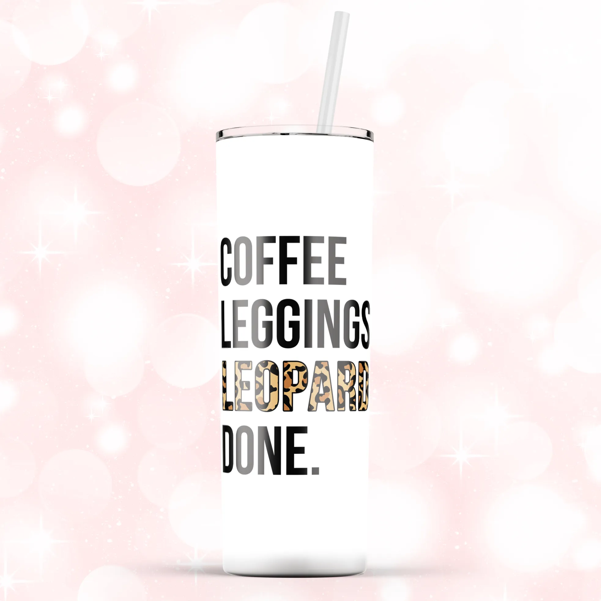 Coffee Leggings Leopard 15oz Tumbler