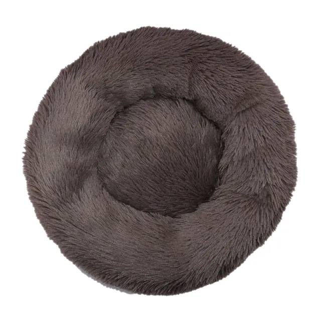 Comfortable Donut Round Ultra Soft Washable Pet Cushion Bed