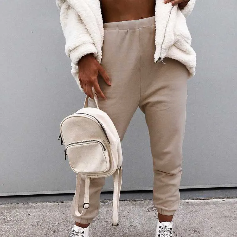 Comfortable Knit High Waisted Workout Jogger Sweatpants