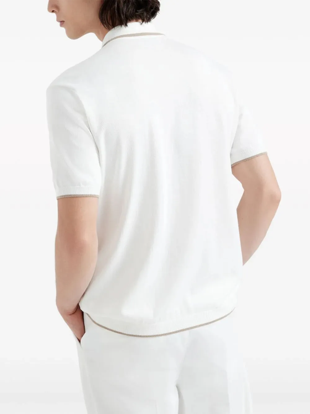 Contrasting-Trim Cotton Shirt