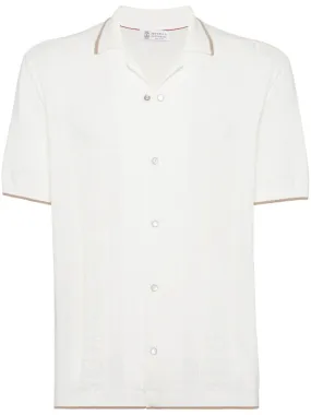 Contrasting-Trim Cotton Shirt