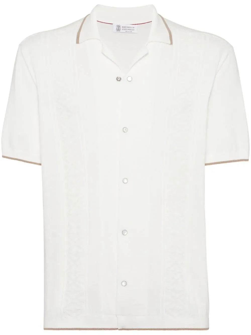 Contrasting-Trim Cotton Shirt