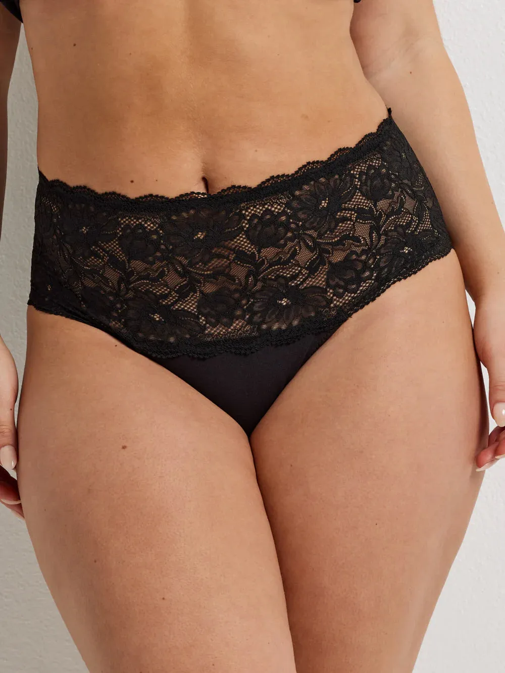 Cotton & Floral Lace Full Brief