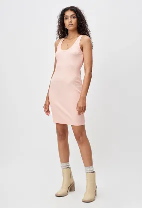 Cotton Rib Dress / Fluorescent Peach