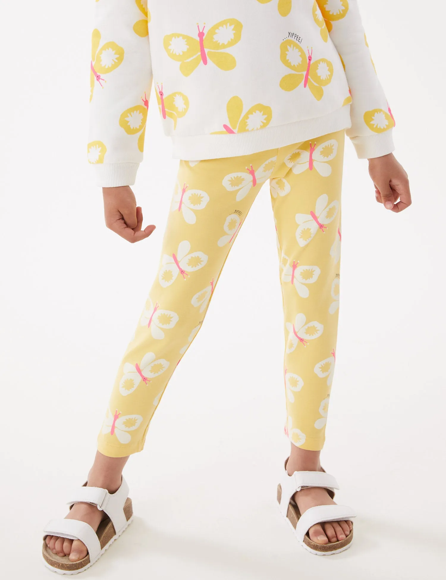 Cotton Rich Butterfly Print Leggings