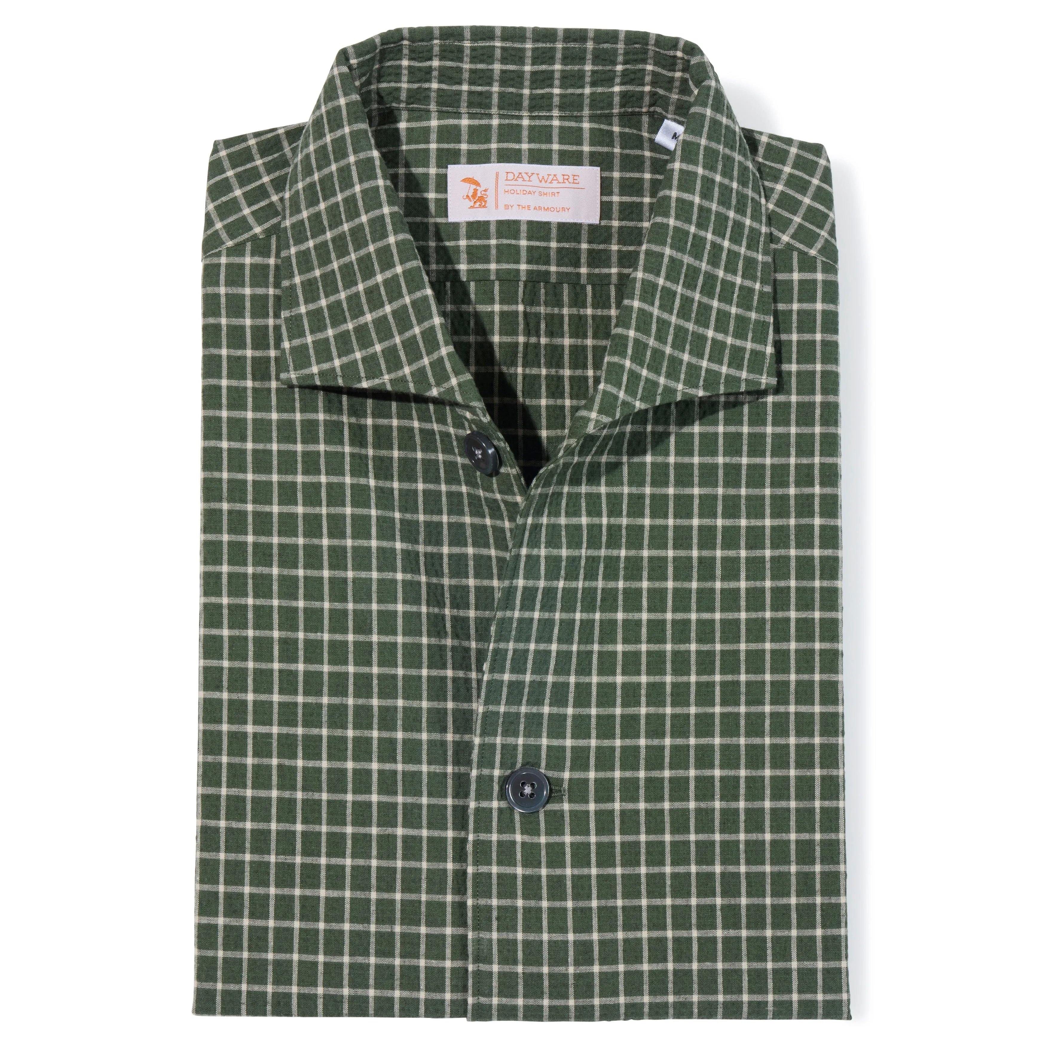 Cotton Seersucker Check Holiday Shirt