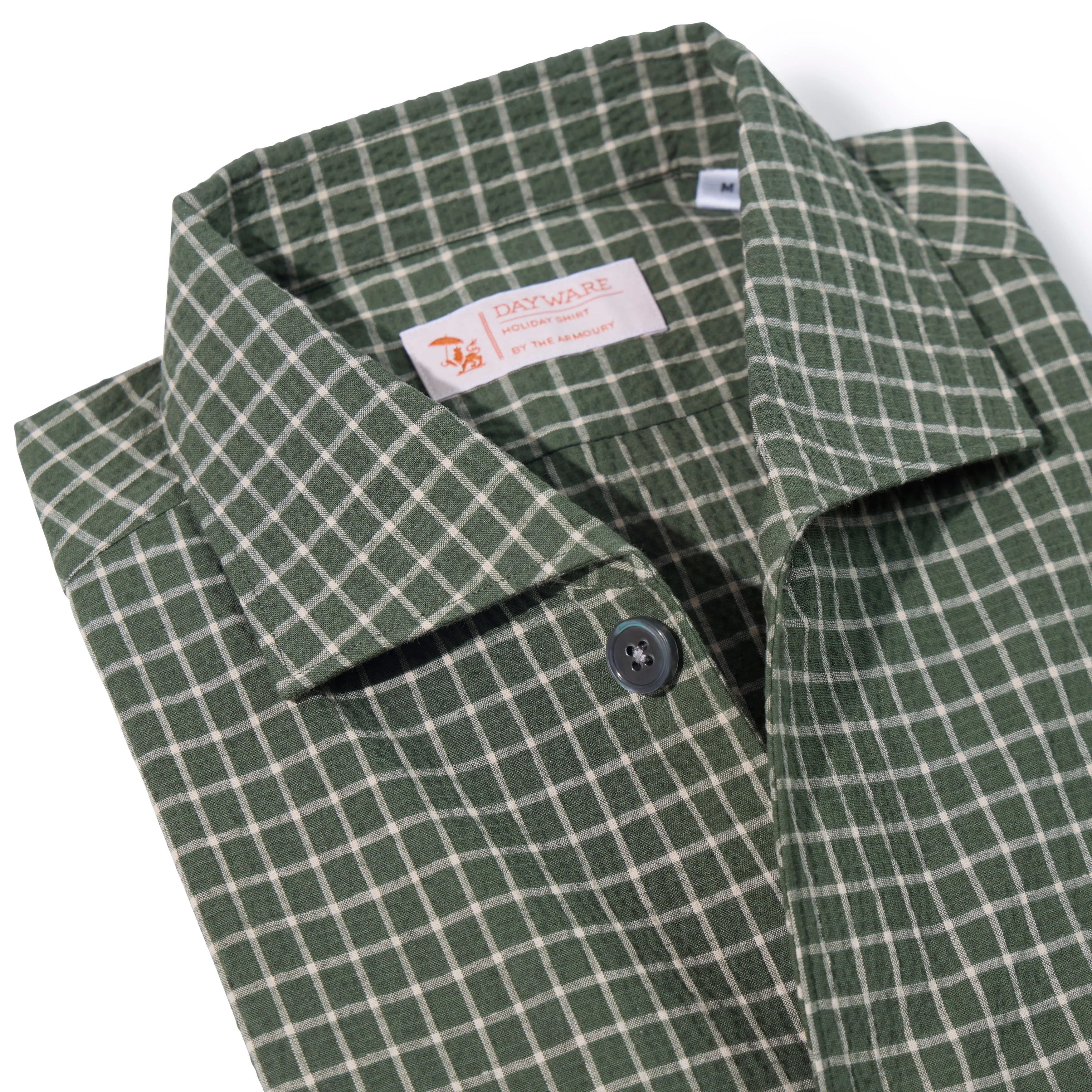 Cotton Seersucker Check Holiday Shirt