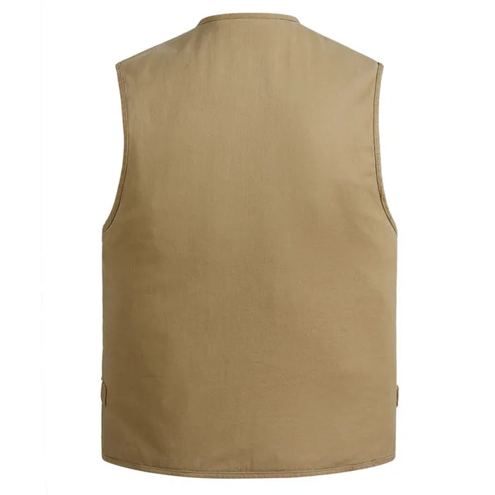 Cotton Zipper Multi-pocket Men's Functional Vest