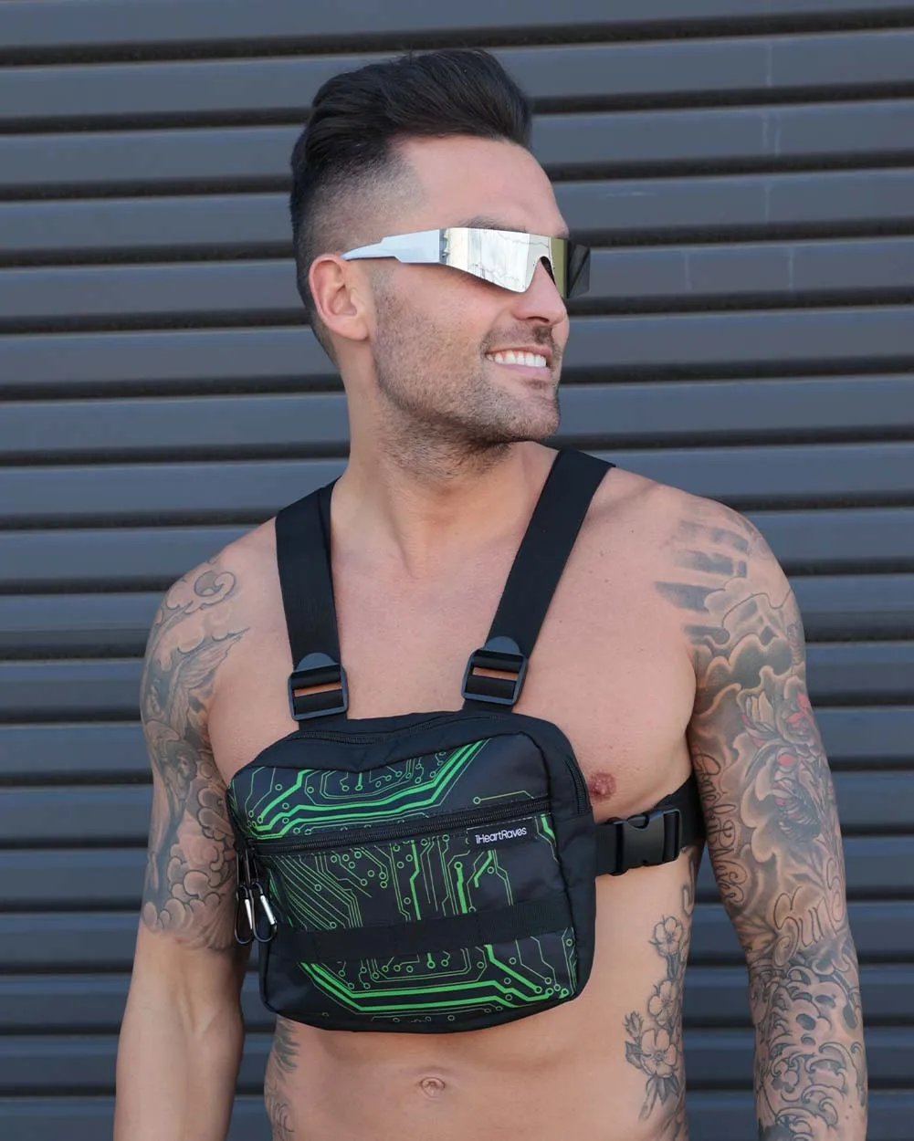 Cyber Matrix Functional Chest Harness Bag with Carabiners