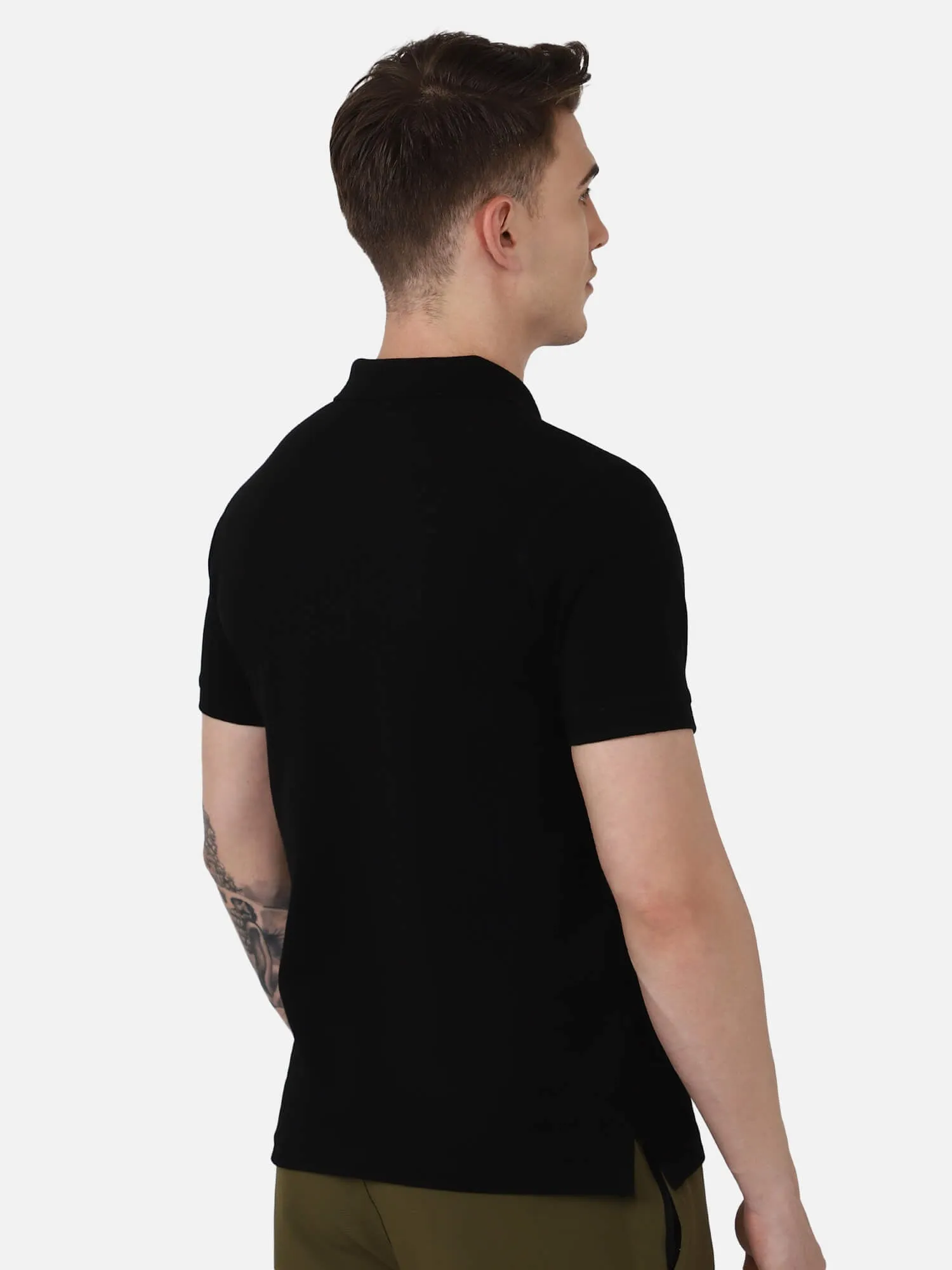 Dany Polo Neck Cotton Rich Half Sleeve Solid Regular fit Cottonpoly T-shirt for Men Comfortable soft Breathable Fabric Stretchable for Everyday Use Ideal for Casual wear and officewear