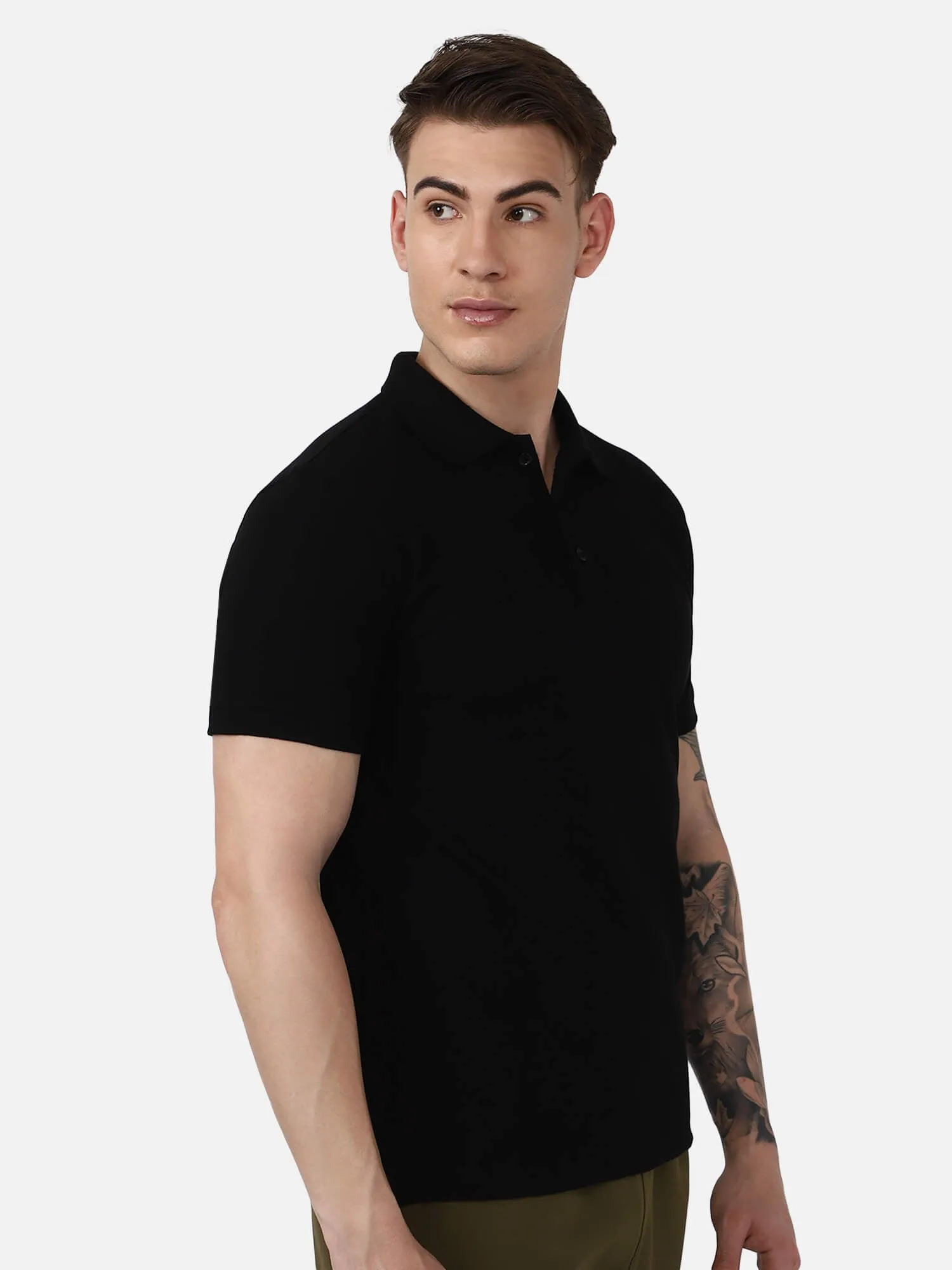 Dany Polo Neck Cotton Rich Half Sleeve Solid Regular fit Cottonpoly T-shirt for Men Comfortable soft Breathable Fabric Stretchable for Everyday Use Ideal for Casual wear and officewear