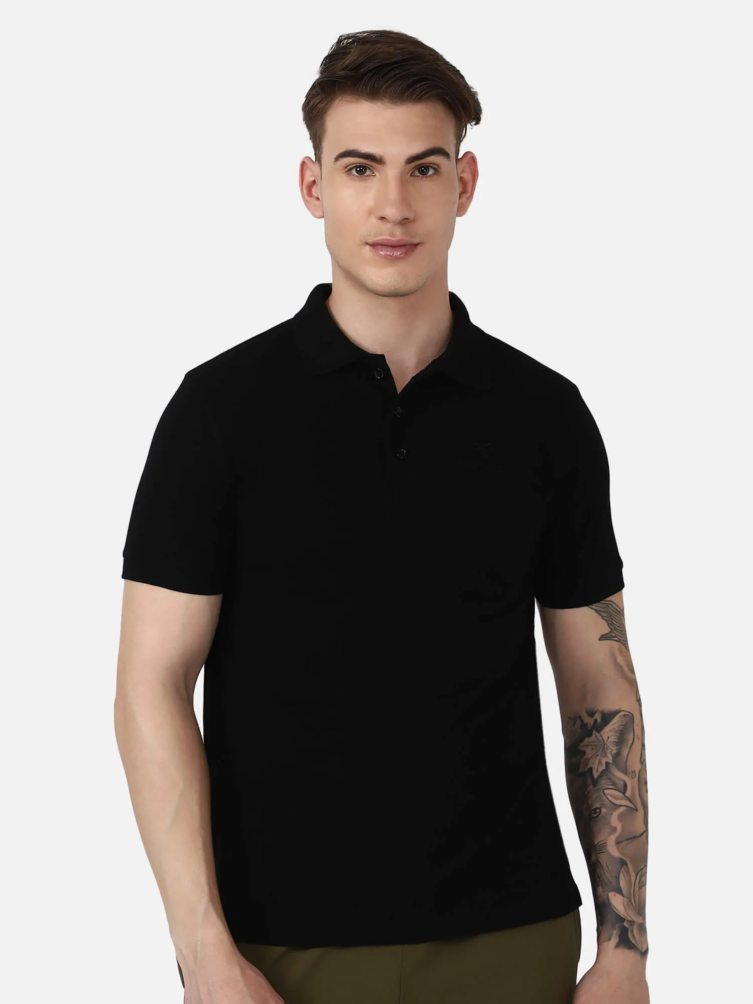 Dany Polo Neck Cotton Rich Half Sleeve Solid Regular fit Cottonpoly T-shirt for Men Comfortable soft Breathable Fabric Stretchable for Everyday Use Ideal for Casual wear and officewear