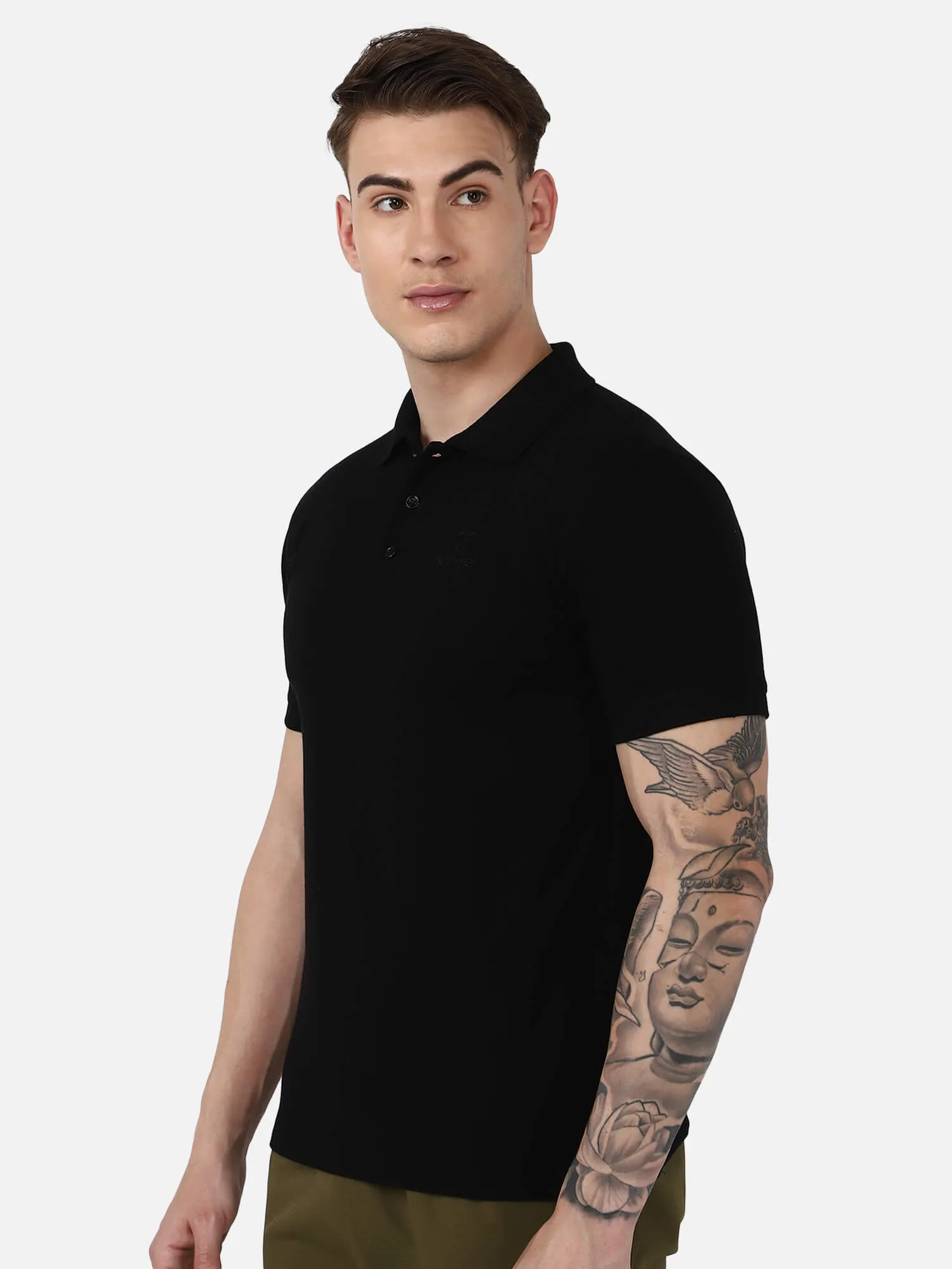 Dany Polo Neck Cotton Rich Half Sleeve Solid Regular fit Cottonpoly T-shirt for Men Comfortable soft Breathable Fabric Stretchable for Everyday Use Ideal for Casual wear and officewear