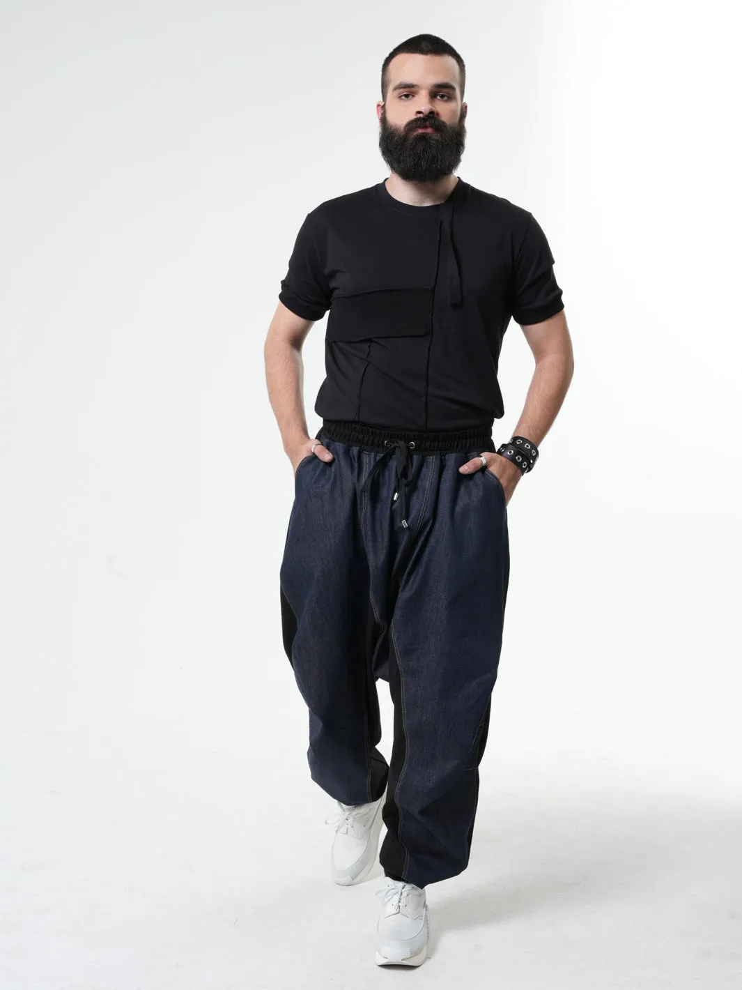 Denim Harem Pants for Men