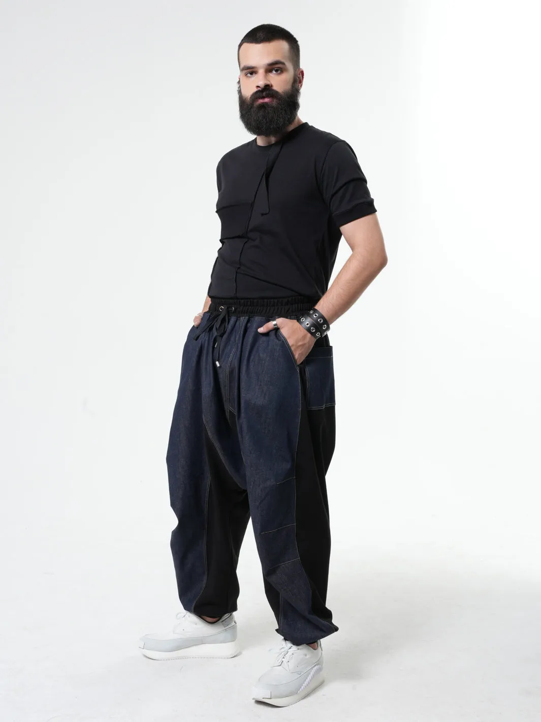 Denim Harem Pants for Men