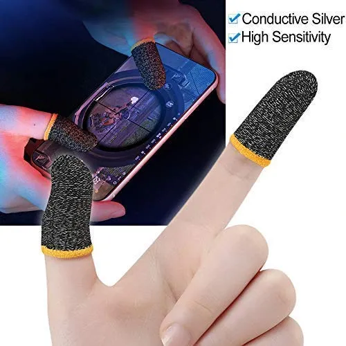 Finger Sleeves Mobile Game Fire Anti Sweat Breathable Professional Touch Screen Thumb Finger Sleeve Highly Conductive Gaming Gloves for all