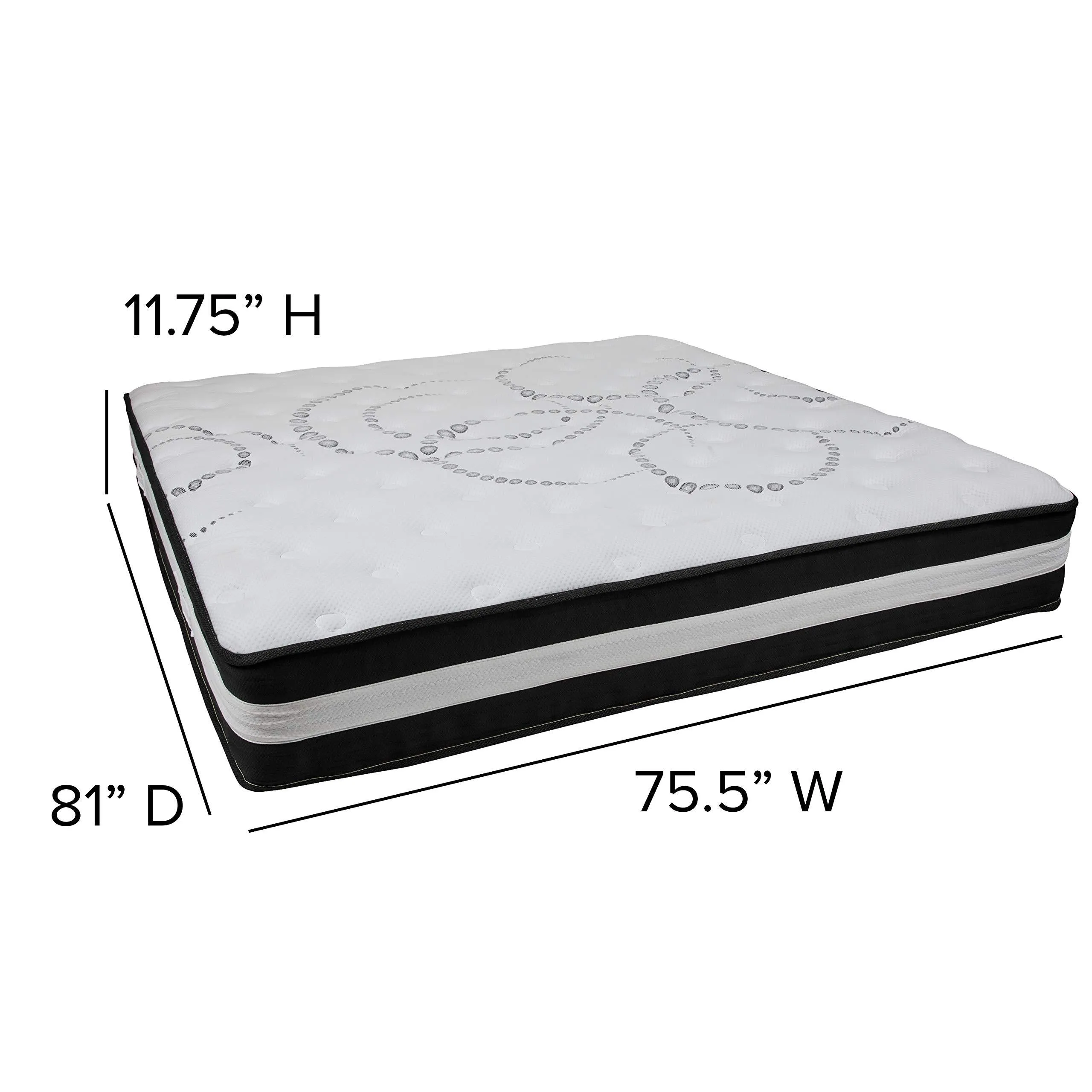 Flash Furniture Capri Comfortable Sleep 12 Inch Foam and Pocket Spring Mattress, King in a Box