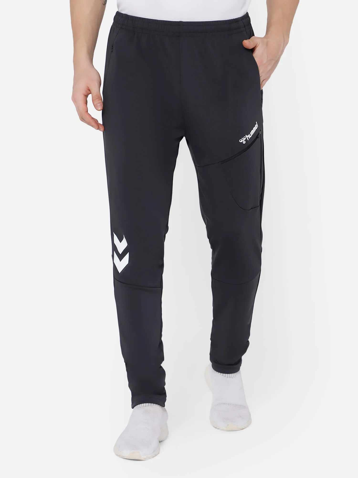 Football Solid Regular fit Polyester Trackpants for Men with zipper pockets Comfortable Breathable Fabric Stretchable for Everyday Use Ideal for Yoga Training Gym Running or Performance