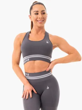 FREESTYLE SEAMLESS LONGLINE SPORTS BRA CHARCOAL