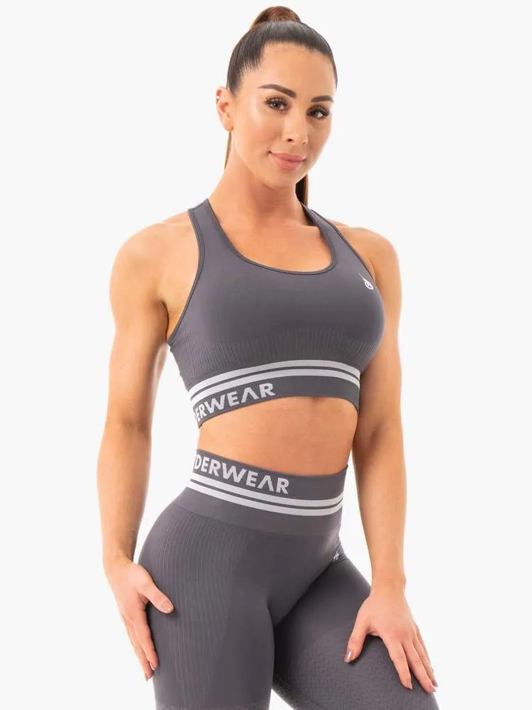 FREESTYLE SEAMLESS LONGLINE SPORTS BRA CHARCOAL