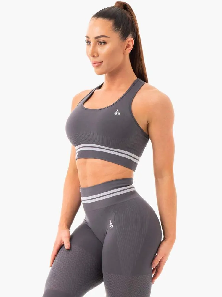 FREESTYLE SEAMLESS LONGLINE SPORTS BRA CHARCOAL