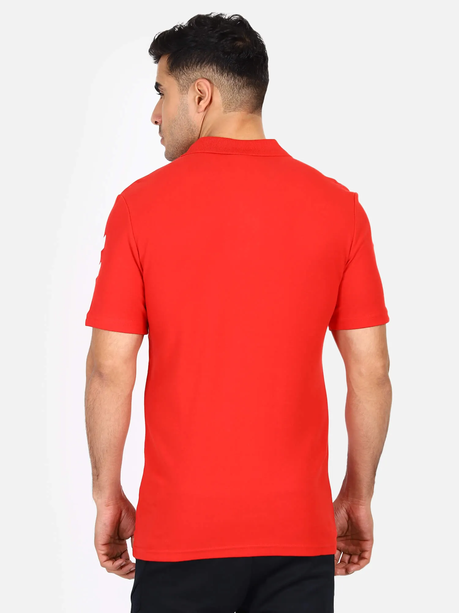 Go Cotton Polo Neck Cotton Rich Half Sleeve Solid Regular fit Cottonpoly T-shirt for Men Comfortable soft Breathable Fabric Stretchable for Everyday Use Ideal for Casual wear and officewear