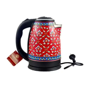 Hand painted electric tea kettle: Mughal painting, Pichwai painting kettle, Functional tea kettle for art & Tea lovers