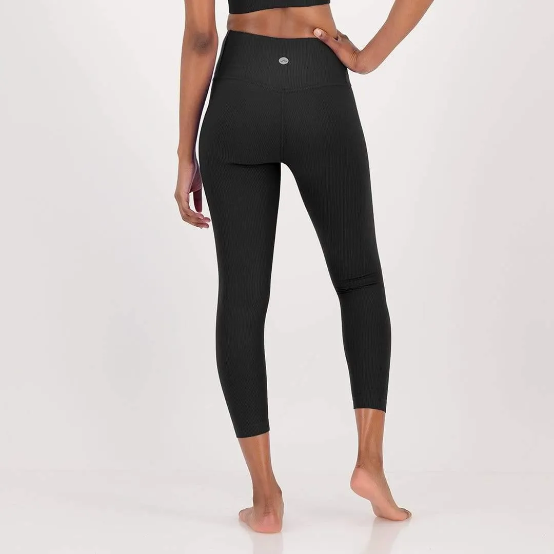 High waisted Ribbed leggings - BLACK