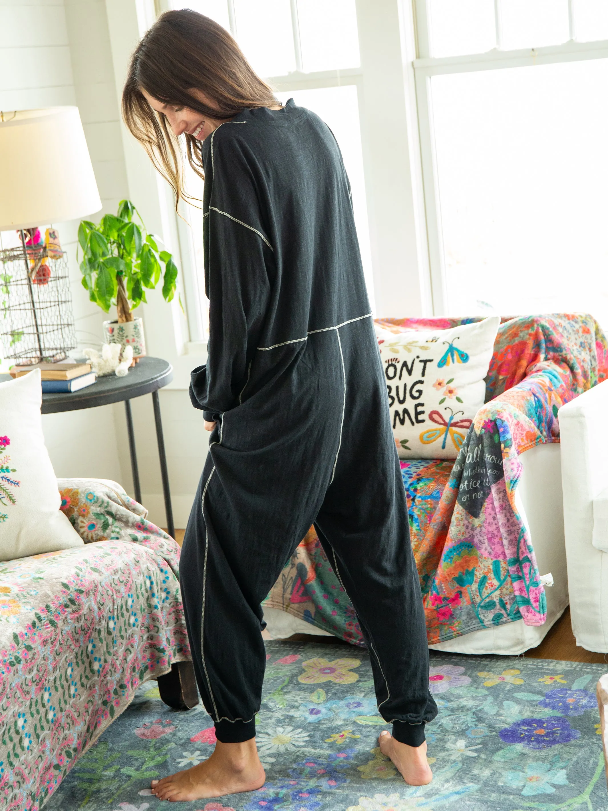 Johnnie Cotton Jumpsuit - Black