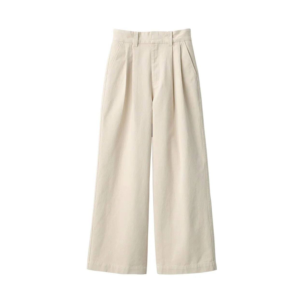 Kapok Blend Pleated Pants