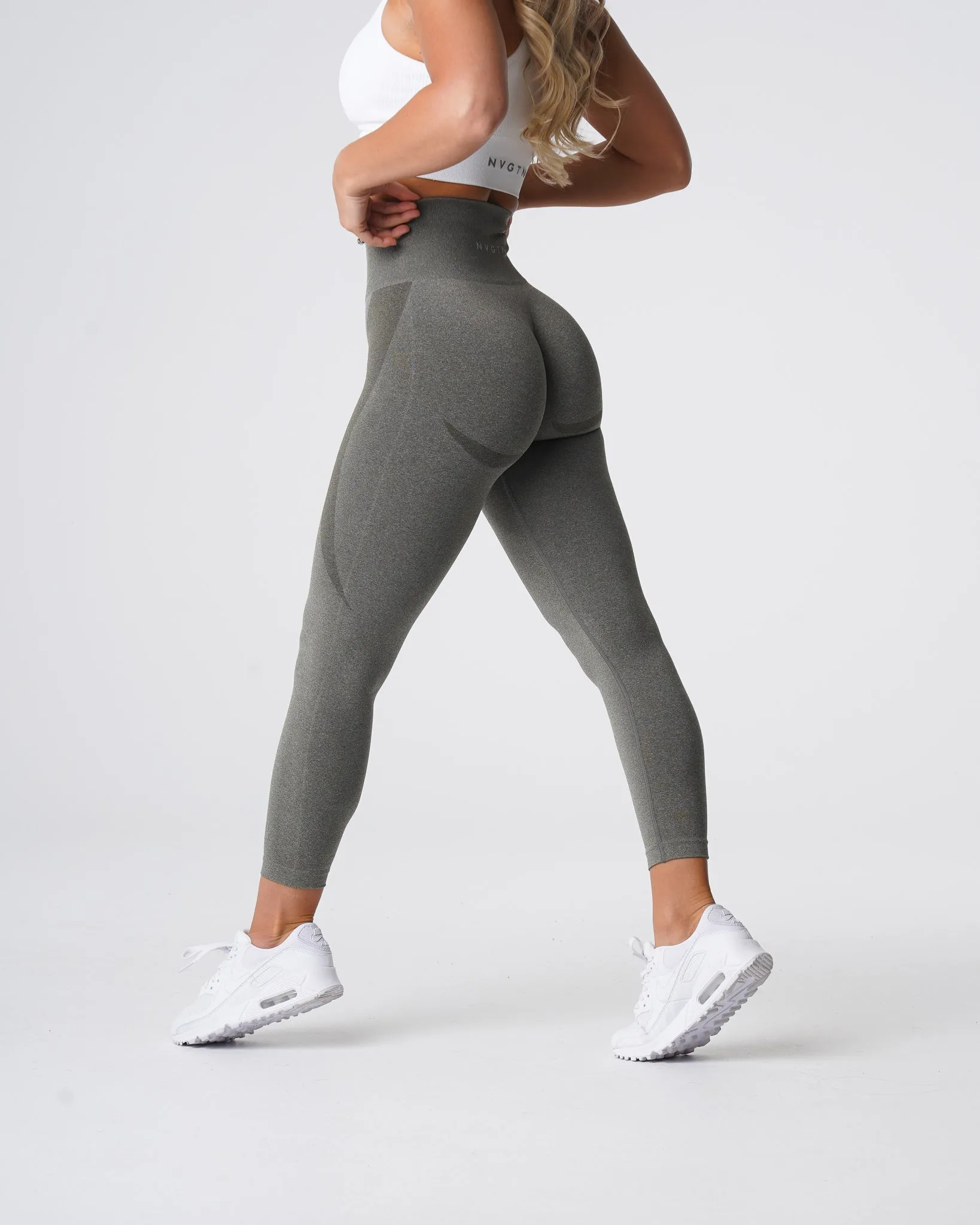 Khaki Green Contour Seamless Leggings