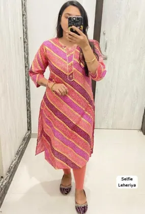 Leheriya Print Cotton Kurti (1pc)