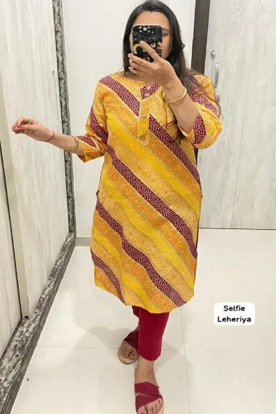 Leheriya Print Cotton Kurti (1pc)