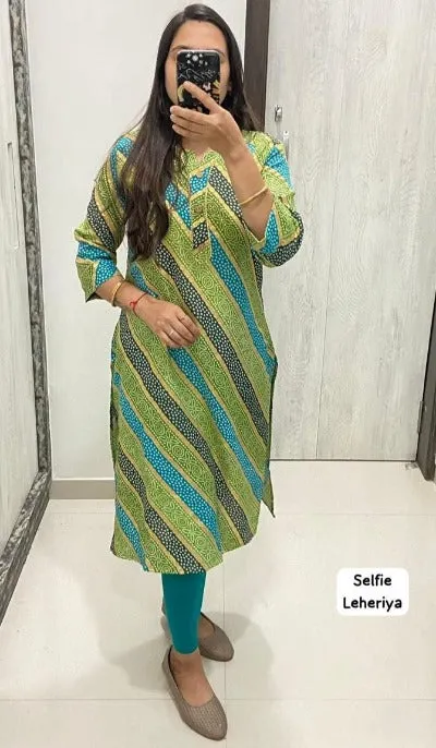 Leheriya Print Cotton Kurti (1pc)