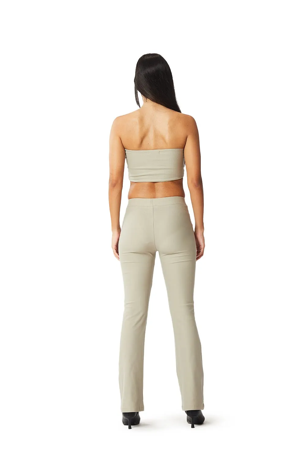 Light Beige Flared Up Pants