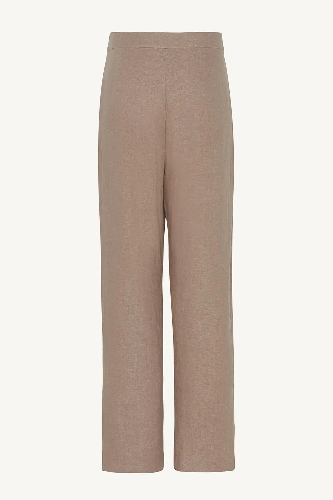 Linen Straight Leg Pants - Caffe