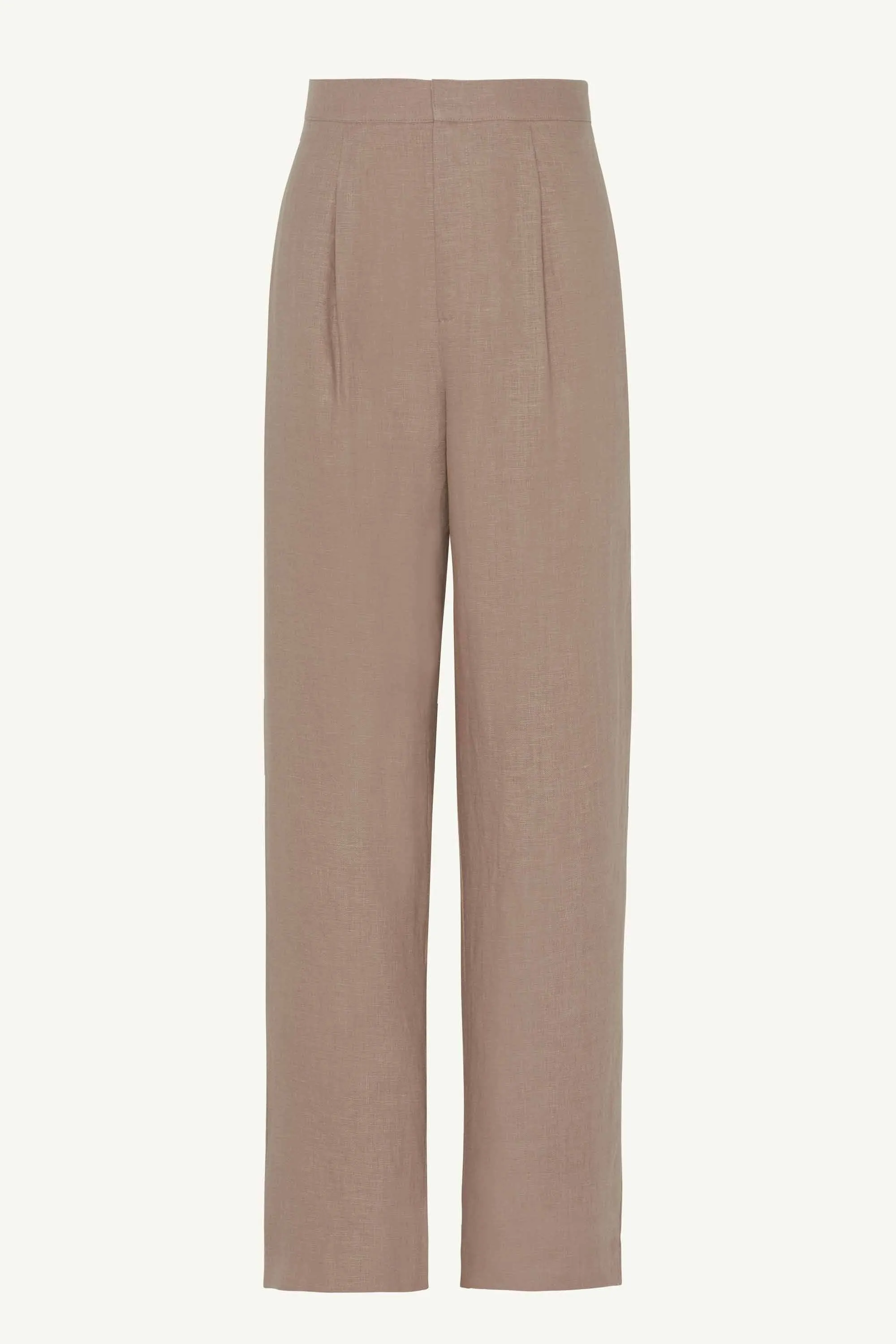 Linen Straight Leg Pants - Caffe