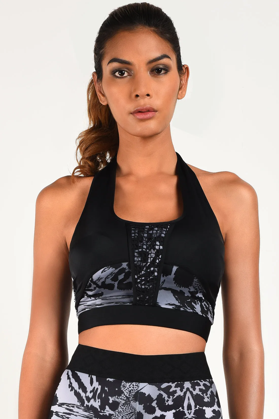 Midnight Halter Sports Bra