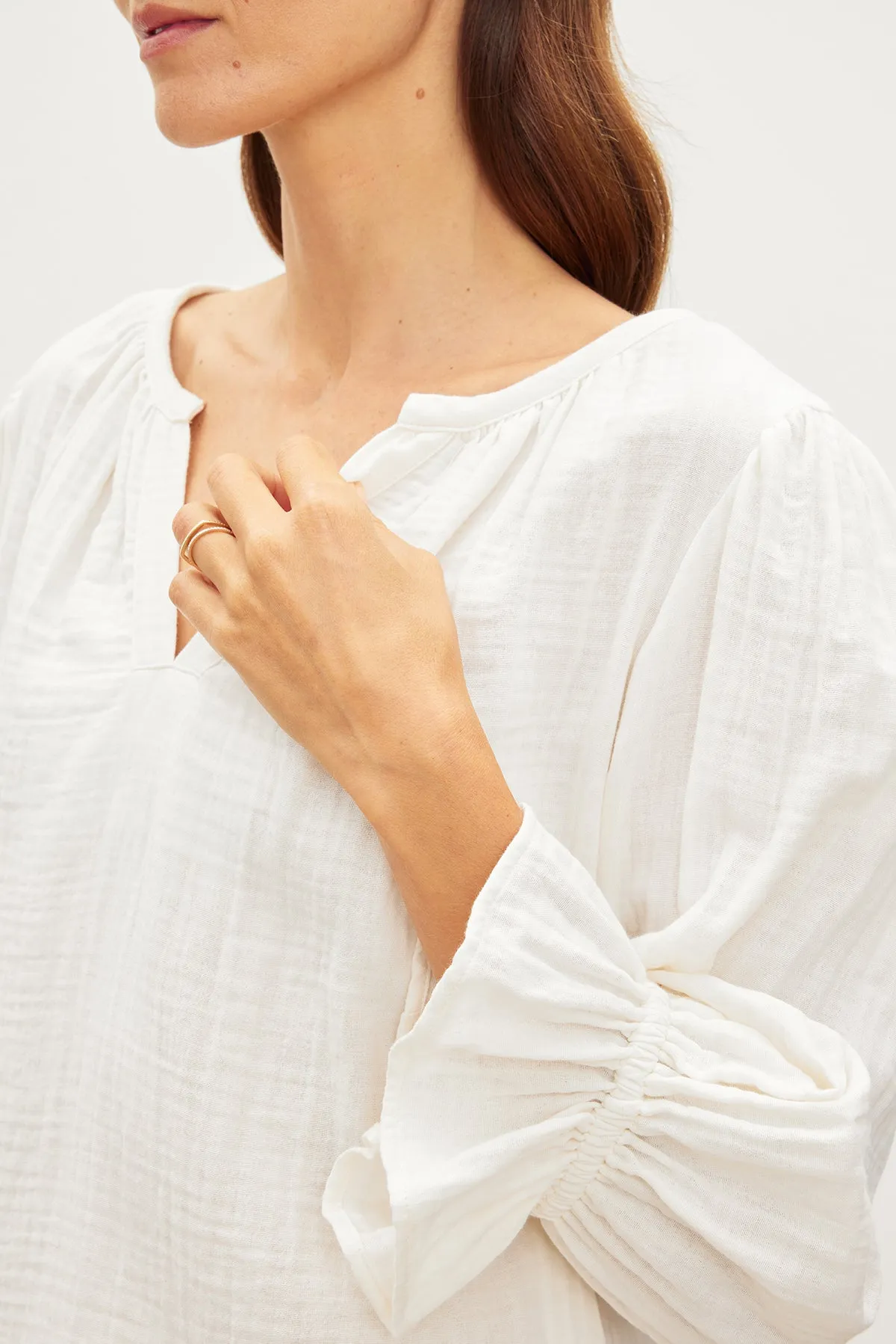 MILLY COTTON GAUZE PEASANT TOP