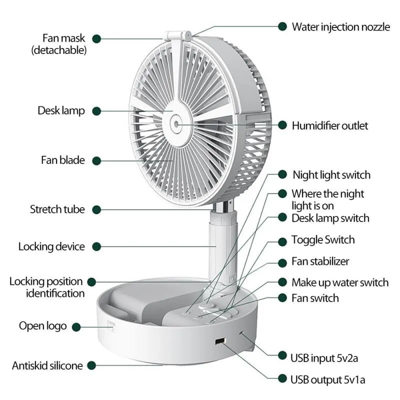 Multi-functional USB Charging Folding Fan