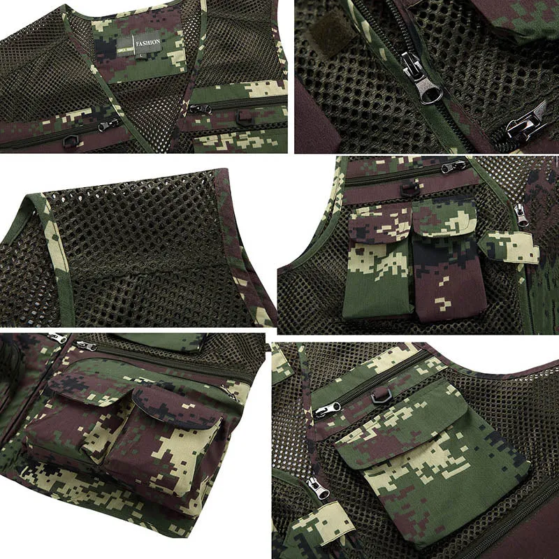 Outdoor Camo Multi-pocket Men's Functional Vest