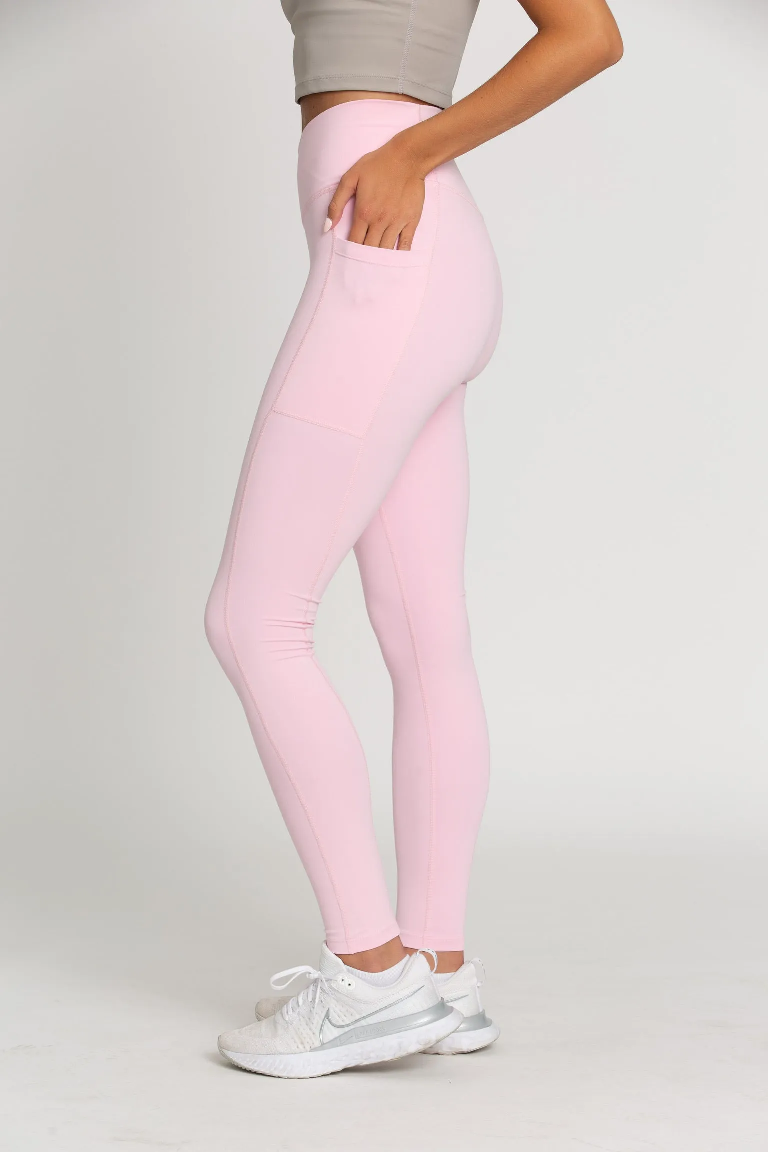 Pastel Pink Seamless Crossover Leggings