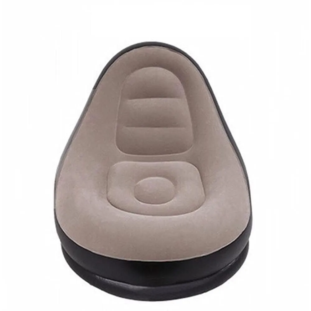 Portable Fast Inflatable Sofa Chair with Foot Stool With Air Pump, Surface with Plush Smooth Comfortable Ideal for Living Room, Room and Outdoor Camping use