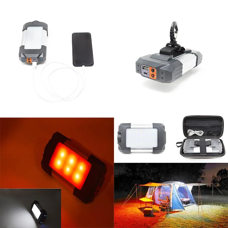 Powerful Multi-Functional 500 Lumen LED Camping Light, SOS lights and 5400mAH Power Bank