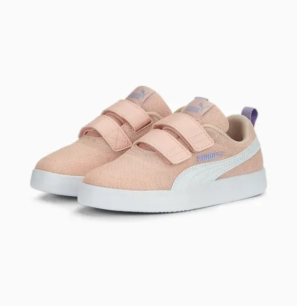 Puma Courtflex v2 breathable mesh girls' sneakers 371758-13 rose dust-white-vivid violet