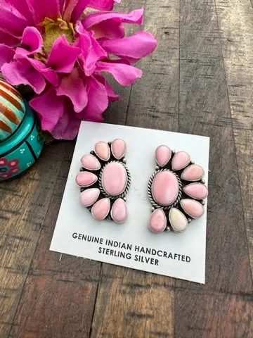 "Cotton Candy" Half Cluster Earrings