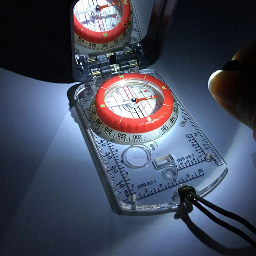 SA-CM1 Multi-Functional Compass with Ruler, Magnifying Glass, Signaling Mirror & LED Light